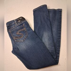 Silver Jeans Fluid Dark Blue Straight Leg Denim